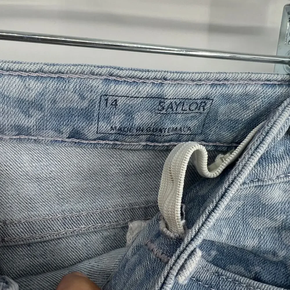 Vineyard Vines Saylor Light Wash All Over Whale Logo Skinny Jeans Big Girls 14 - Picture 3 of 9